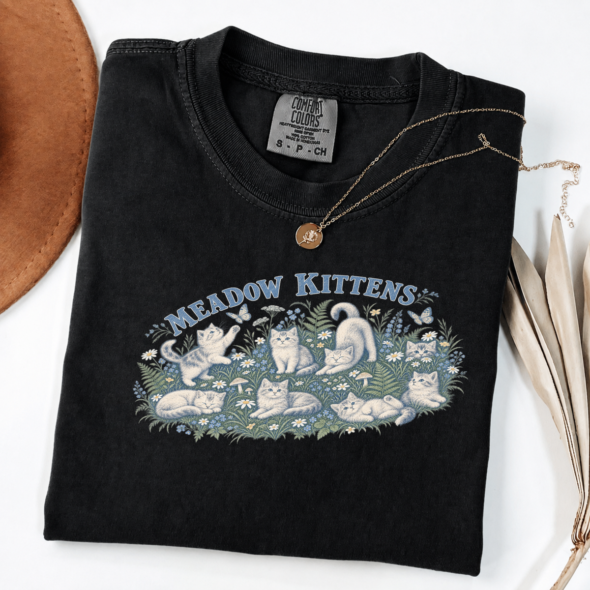 Meadow Kittens Vintage Storybook Cat Tee