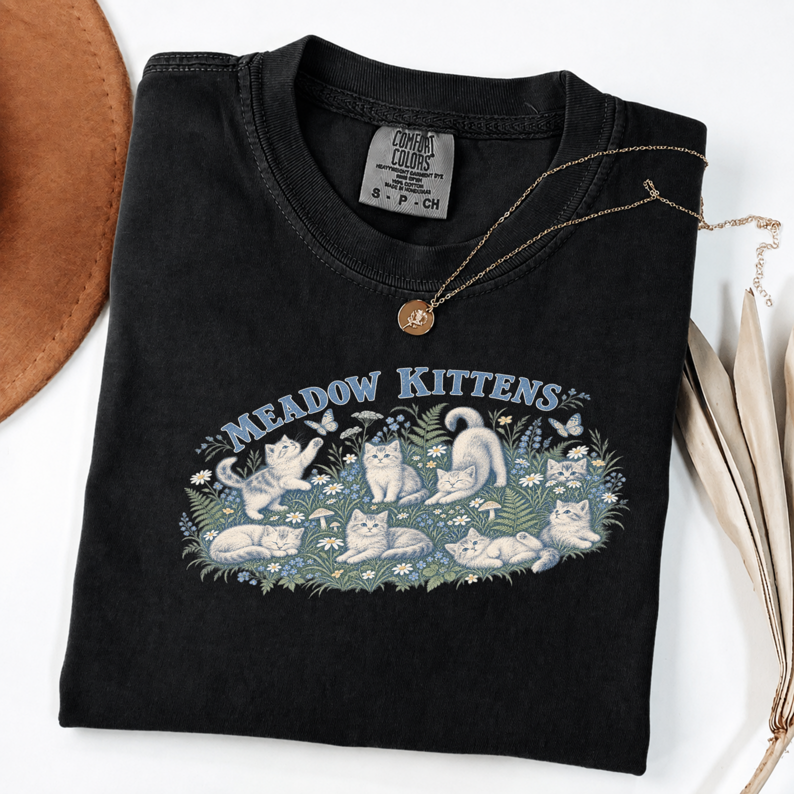 Meadow Kittens Vintage Storybook Cat Tee