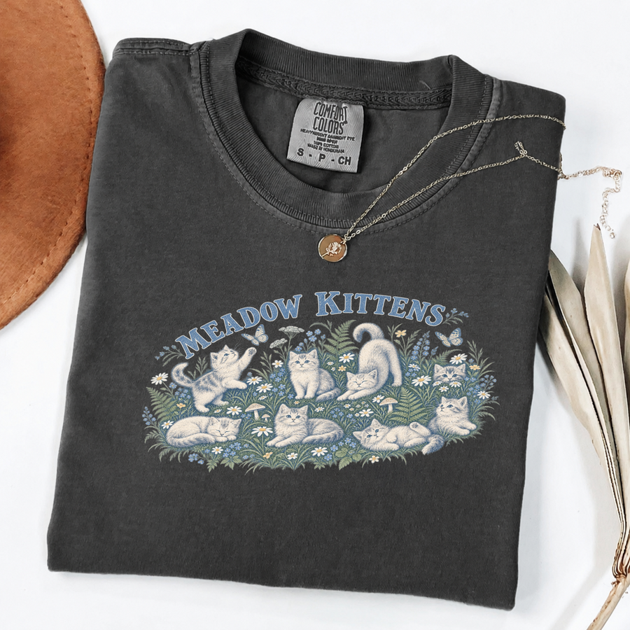 Meadow Kittens Vintage Storybook Cat Tee