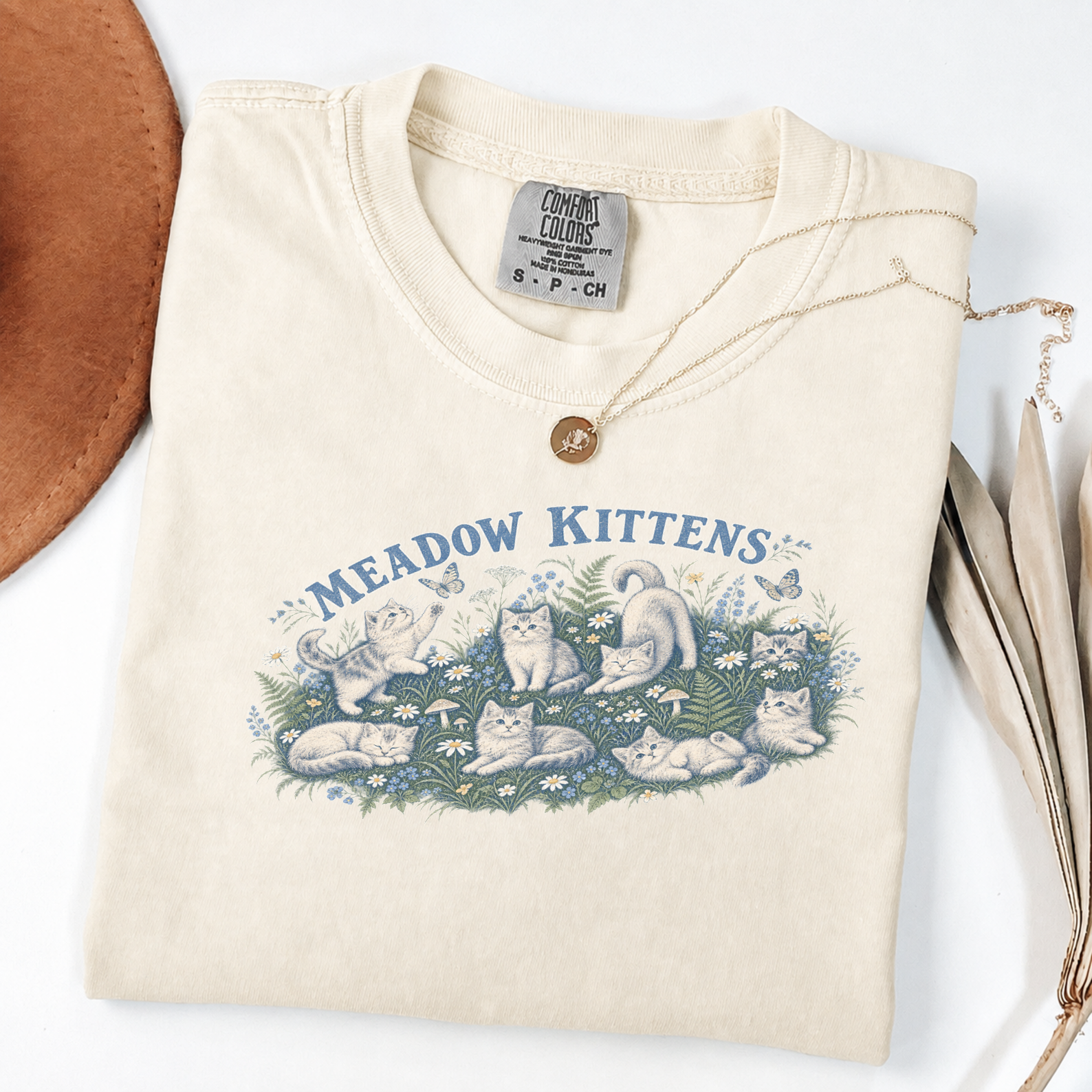Meadow Kittens Vintage Storybook Cat Tee