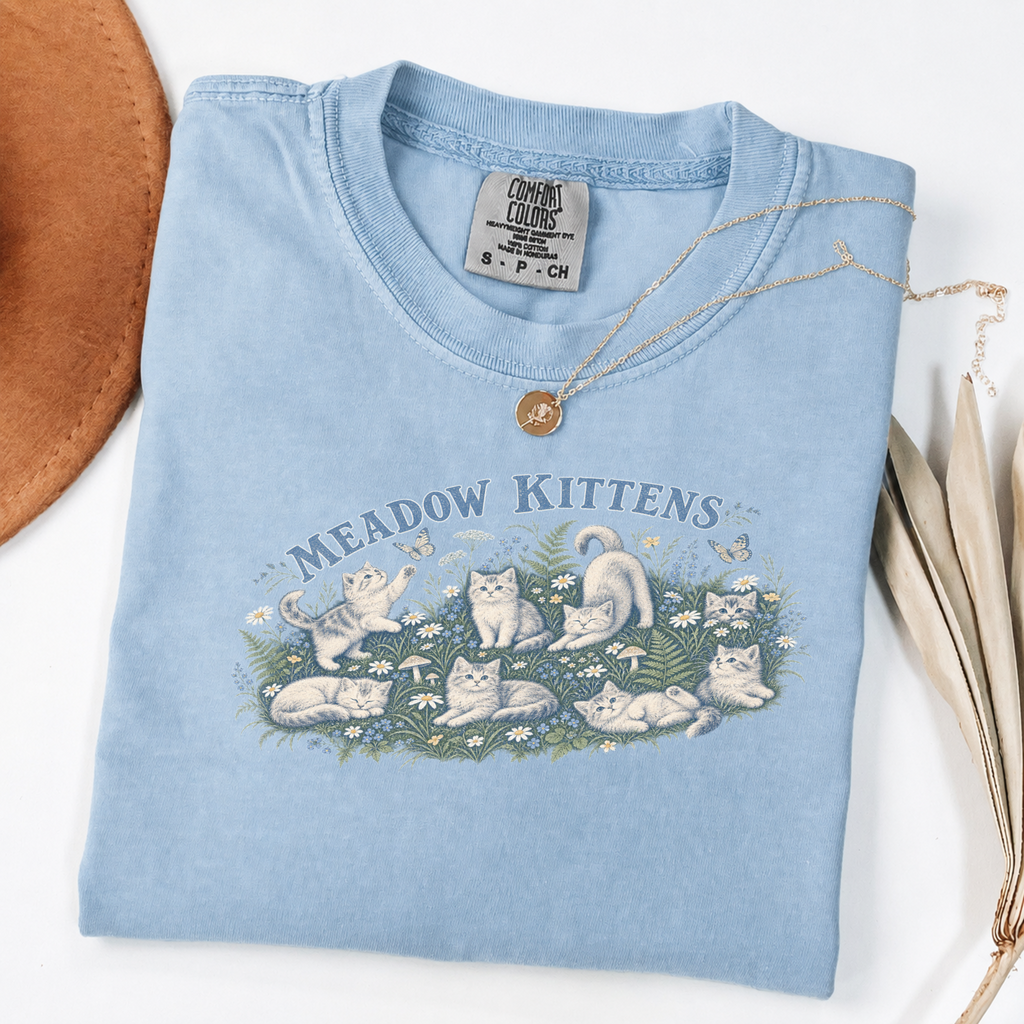 Meadow Kittens Vintage Storybook Cat Tee