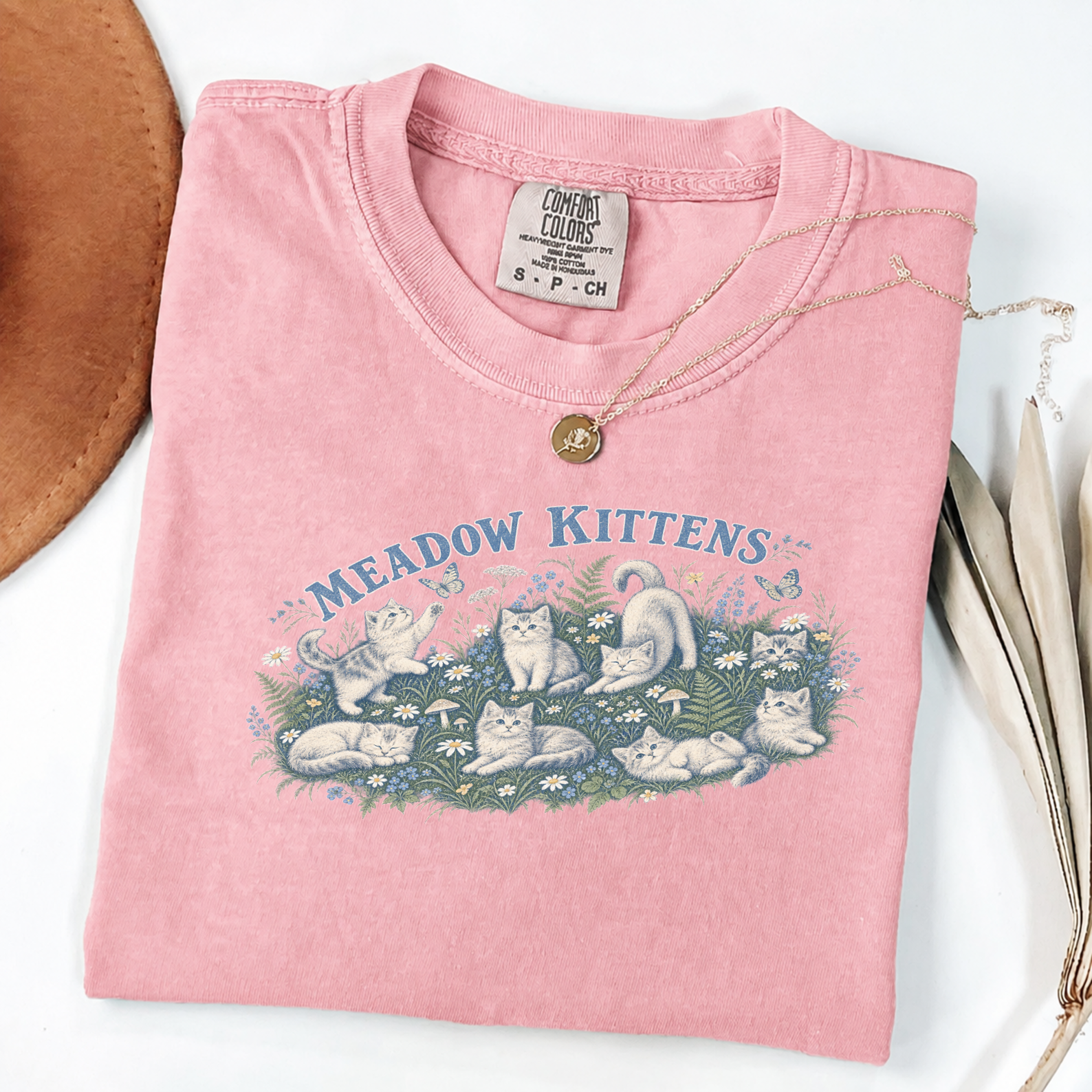 Meadow Kittens Vintage Storybook Cat Tee