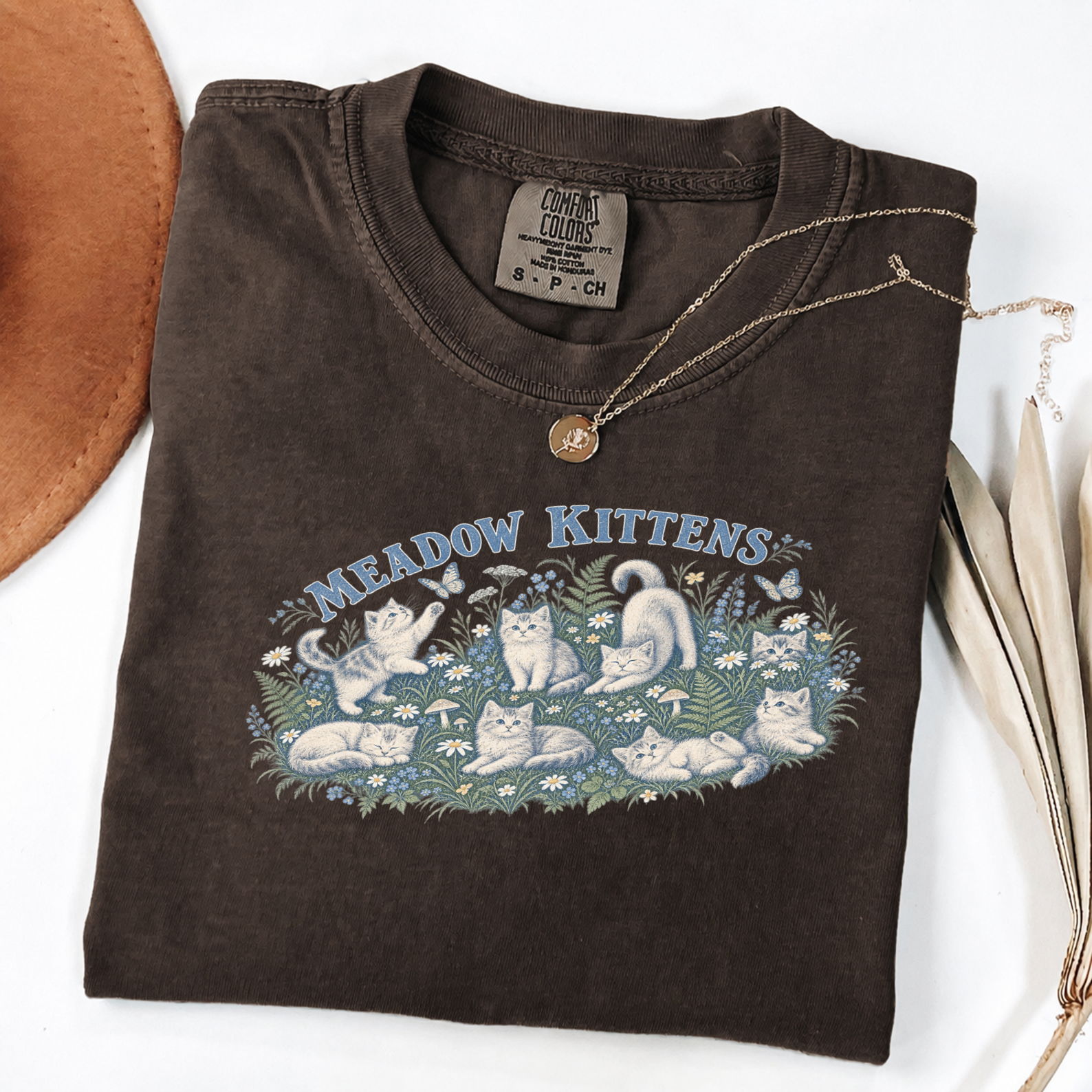 Meadow Kittens Vintage Storybook Cat Tee