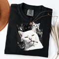Cool Cat Graphic Tee | Smoking Cat Art | Funny Cat Shirt