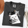 Cool Cat Graphic Tee | Smoking Cat Art | Funny Cat Shirt